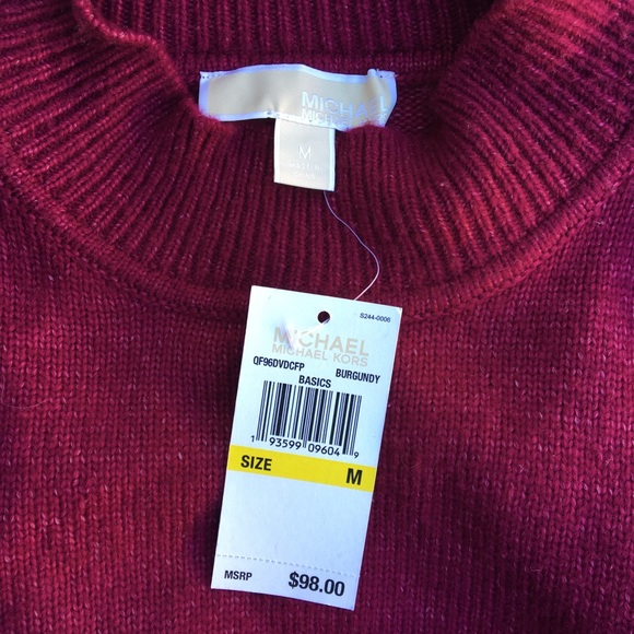 Michael Kors Pink Burgundy Colorblock Sweater - Picture 5 of 6